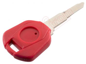 Generic product - Red left guide blade fixed key with hole for transponder for Honda motorcycles